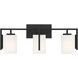 Cambria 3 Light 24 inch Matte Black Vanity Light Wall Light